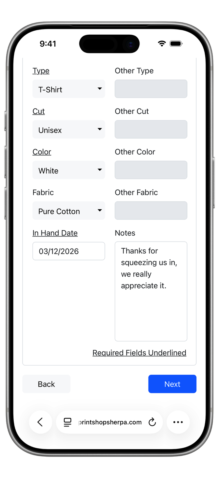 Order Details Bottom Screenshot